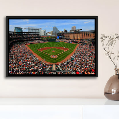 Oriole Park in Baltimore, Stadium Canvas, Sport Art, Framed Canvas Print Wall Art, Floating Frame