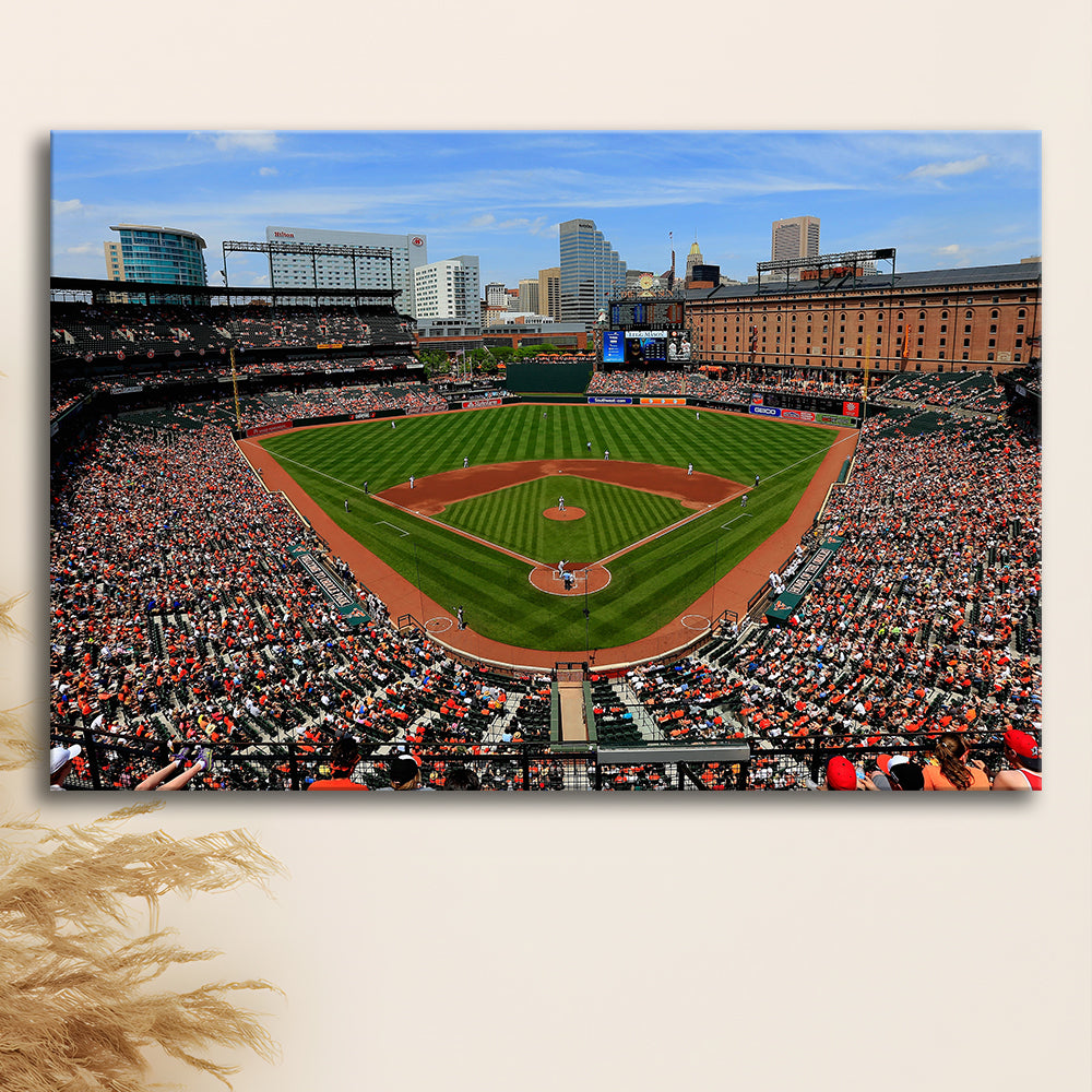 Oriole Park in Baltimore, Stadium Canvas, Sport Art, Gift for him, Man Cave Decor, Art Print, Canvas Print Wall Art