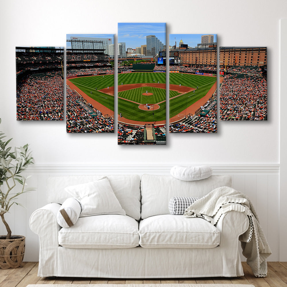 Oriole Park in Baltimore, Stadium Canvas, Sport Art, Gift for him, 5 Panel, Large Canvas, Canvas Print Wall Art