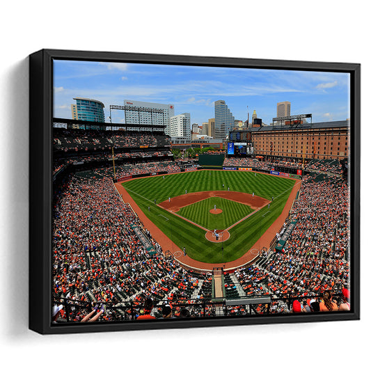 Oriole Park in Baltimore, Stadium Canvas, Sport Art, Framed Canvas Print Wall Art, Floating Frame