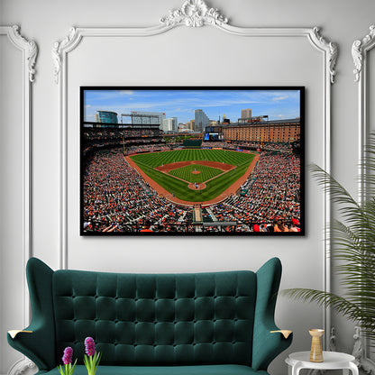 Oriole Park in Baltimore, Stadium Canvas, Sport Art, Gift for him, Framed Art Print Wall Decor, Picture Framed