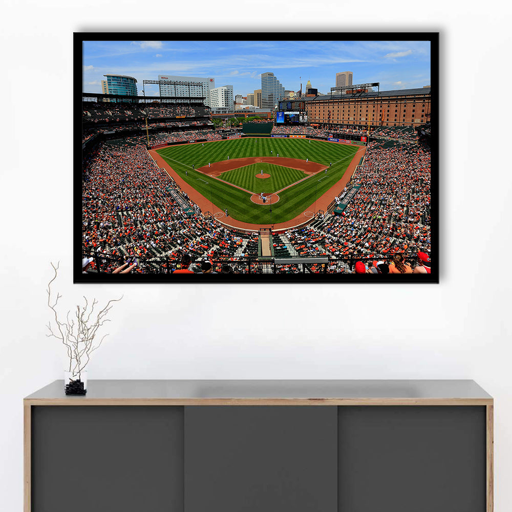 Oriole Park in Baltimore, Stadium Canvas, Sport Art, Gift for him, Framed Art Print Wall Decor, Picture Framed