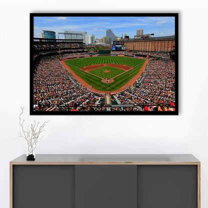 Oriole Park in Baltimore, Stadium Canvas, Sport Art, Gift for him, Framed Art Print Wall Decor, Picture Framed