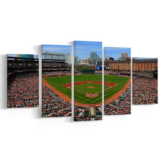 Oriole Park in Baltimore, Stadium Canvas, Sport Art, Gift for him, 5 Panel, Large Canvas, Canvas Print Wall Art