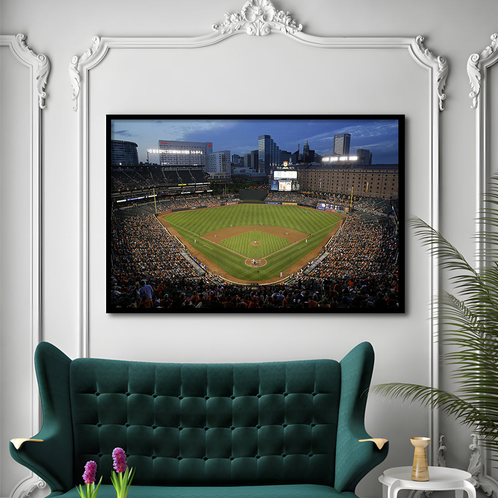 Oriole Park in Maryland, Stadium Canvas, Sport Art, Gift for him, Framed Art Print Wall Decor, Picture Framed