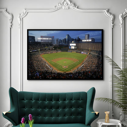 Oriole Park in Maryland, Stadium Canvas, Sport Art, Gift for him, Framed Art Print Wall Decor, Picture Framed