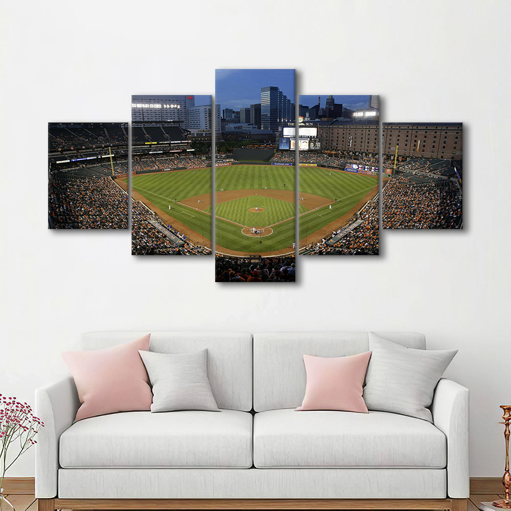 Oriole Park in Maryland, Stadium Canvas, Sport Art, Gift for him, 5 Panel, Large Canvas, Canvas Print Wall Art