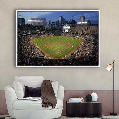 Oriole Park in Maryland, Stadium Canvas, Sport Art, Framed Canvas Print Wall Art, Floating Frame