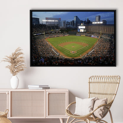 Oriole Park in Maryland, Stadium Canvas, Sport Art, Framed Canvas Print Wall Art, Floating Frame