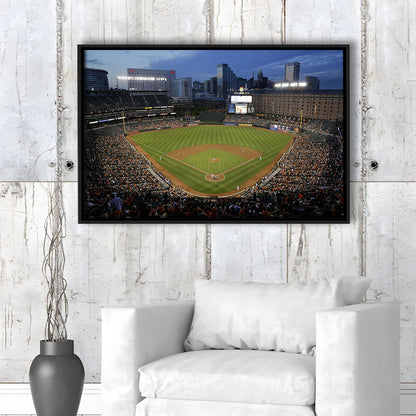 Oriole Park in Maryland, Stadium Canvas, Sport Art, Framed Canvas Print Wall Art, Floating Frame
