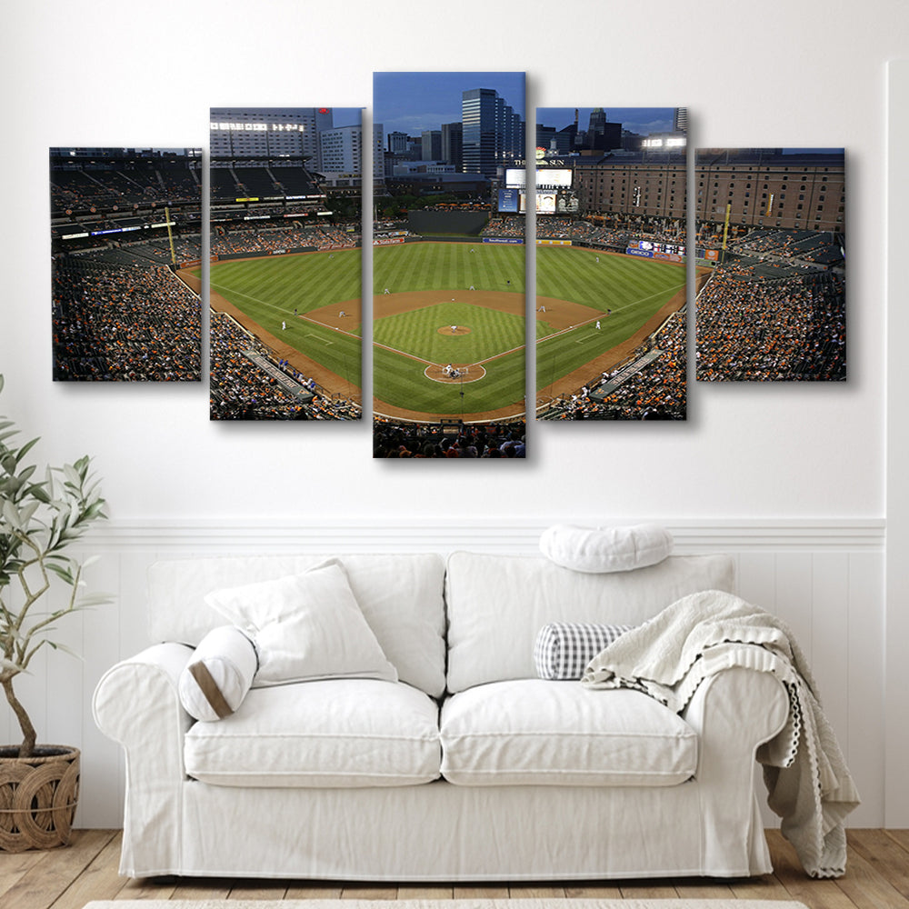 Oriole Park in Maryland, Stadium Canvas, Sport Art, Gift for him, 5 Panel, Large Canvas, Canvas Print Wall Art