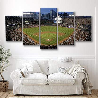 Oriole Park in Maryland, Stadium Canvas, Sport Art, Gift for him, 5 Panel, Large Canvas, Canvas Print Wall Art