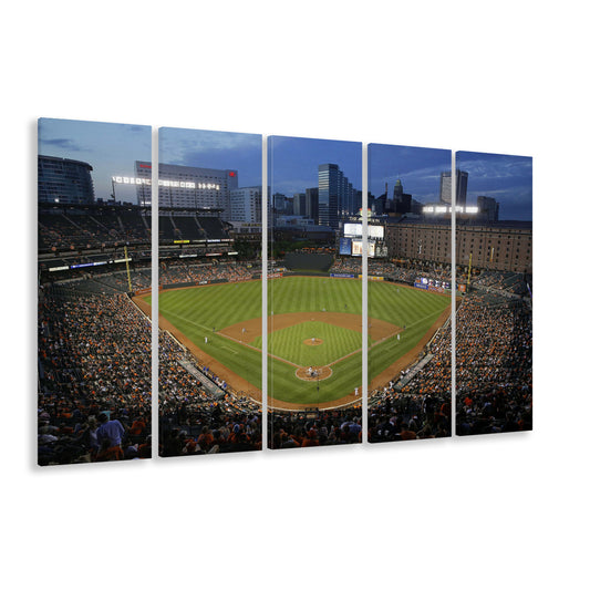 Oriole Park in Maryland, Stadium Canvas, Sport Art, 5 Panel B, Extra Large Canvas, Canvas Print Wall Art