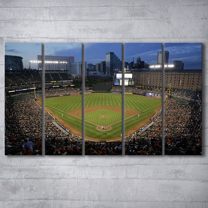 Oriole Park in Maryland, Stadium Canvas, Sport Art, 5 Panel B, Extra Large Canvas, Canvas Print Wall Art