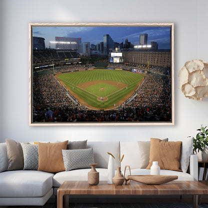 Oriole Park in Maryland, Stadium Canvas, Sport Art, Framed Canvas Print Wall Art, Floating Frame