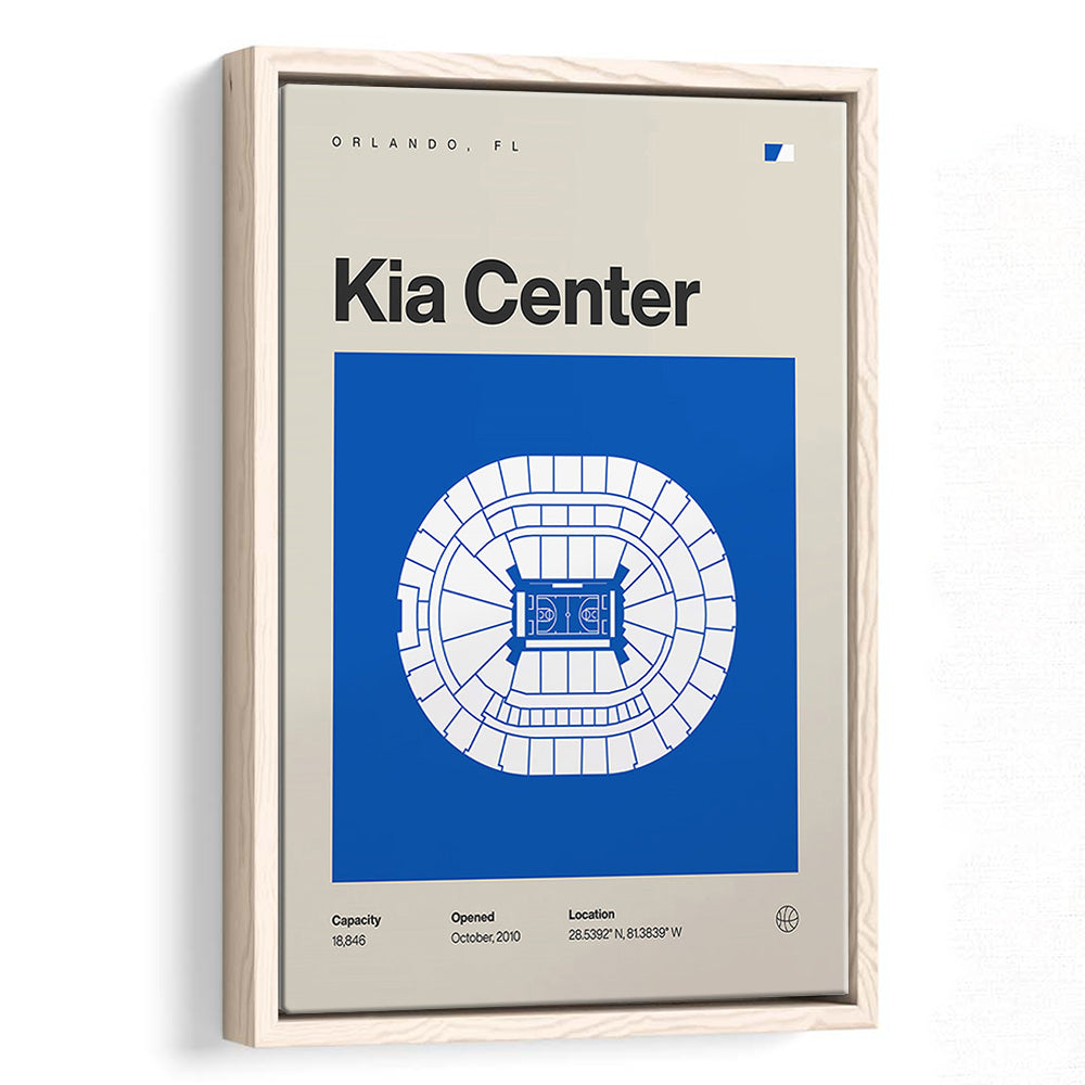 Orlando Magic Stadium Print, Kia Center Stadium Print, Man Cave Gift, Floating Framed Canvas Print Wall Art
