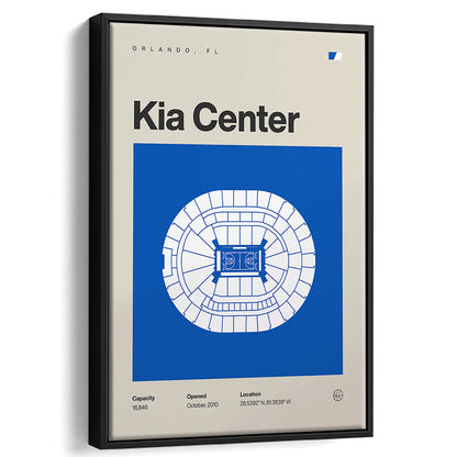 Orlando Magic Stadium Print, Kia Center Stadium Print, Man Cave Gift, Floating Framed Canvas Print Wall Art