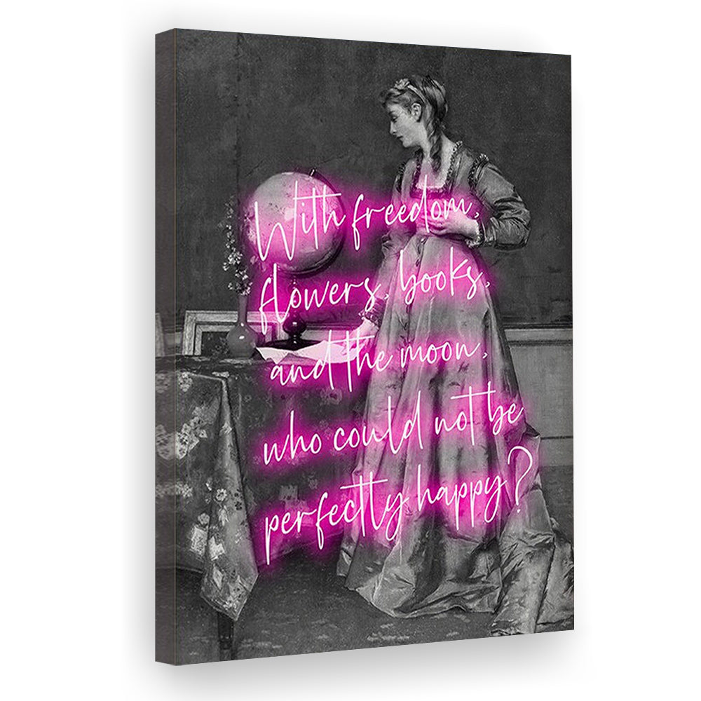 Oscar Wilde Quote Wall Art Print, Altered Art, Booklover Print, Neon Print, Canvas Prints Wall Art
