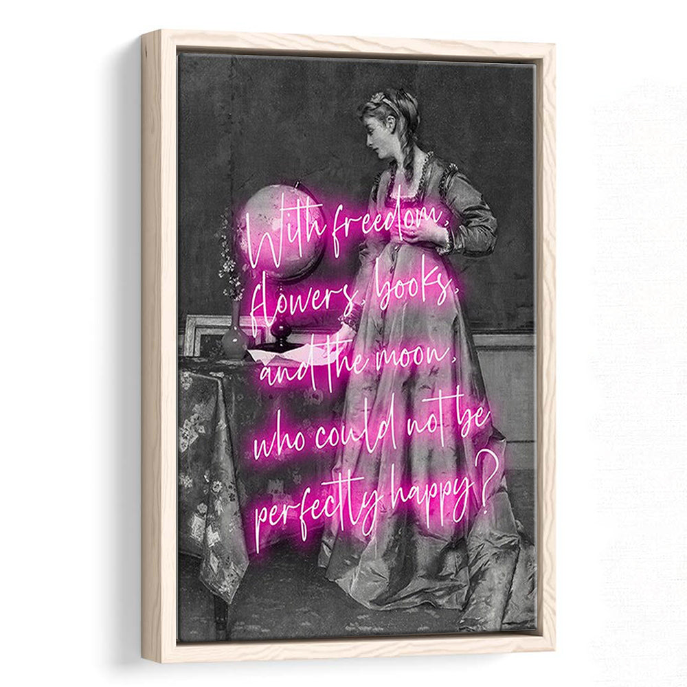 Oscar Wilde Quote Wall Art Print, Altered Art, Booklover Print, Neon Print, Framed Canvas Prints Wall Art