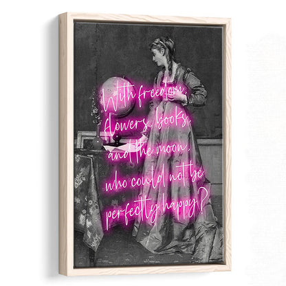 Oscar Wilde Quote Wall Art Print, Altered Art, Booklover Print, Neon Print, Framed Canvas Prints Wall Art