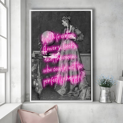 Oscar Wilde Quote Wall Art Print, Altered Art, Booklover Print, Neon Print, Framed Canvas Prints Wall Art