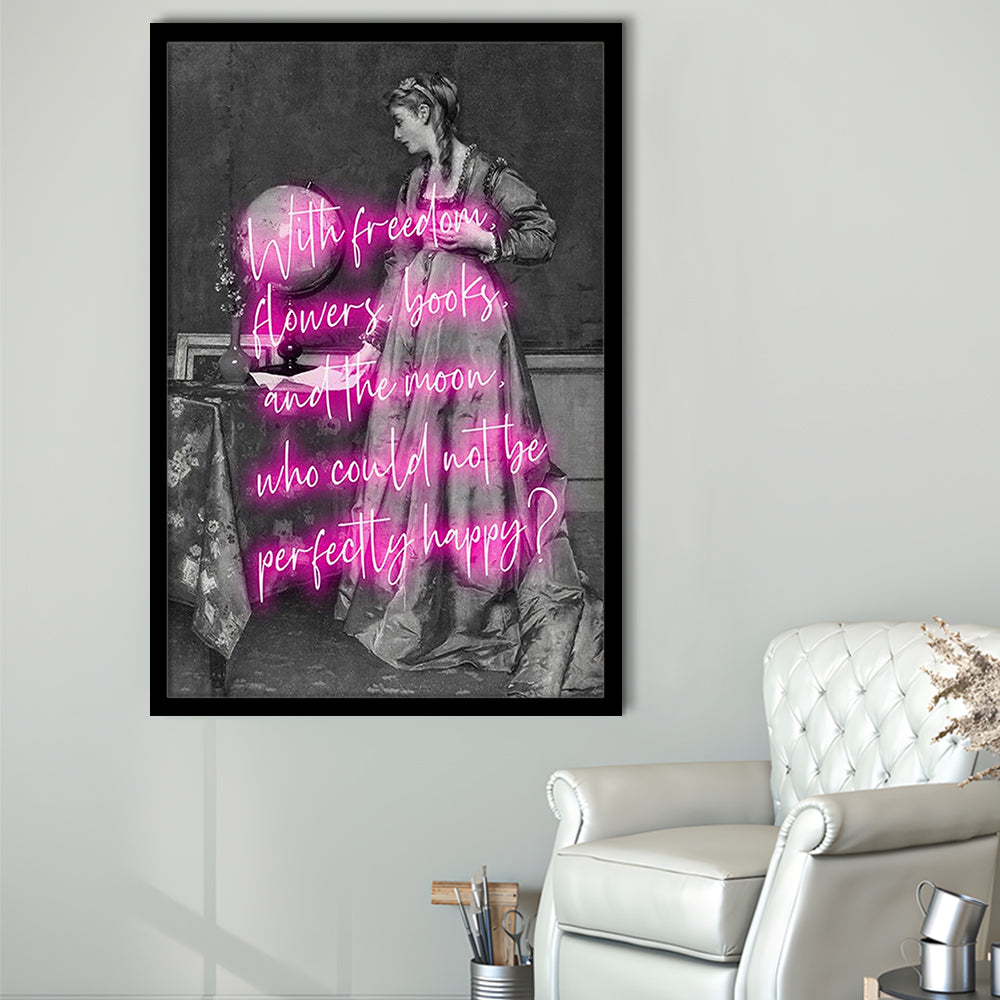 Oscar Wilde Quote Wall Art Print, Altered Art, Booklover Print, Neon Print, Framed Art Prints Wall Decor