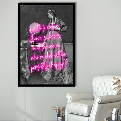 Oscar Wilde Quote Wall Art Print, Altered Art, Booklover Print, Neon Print, Framed Art Prints Wall Decor