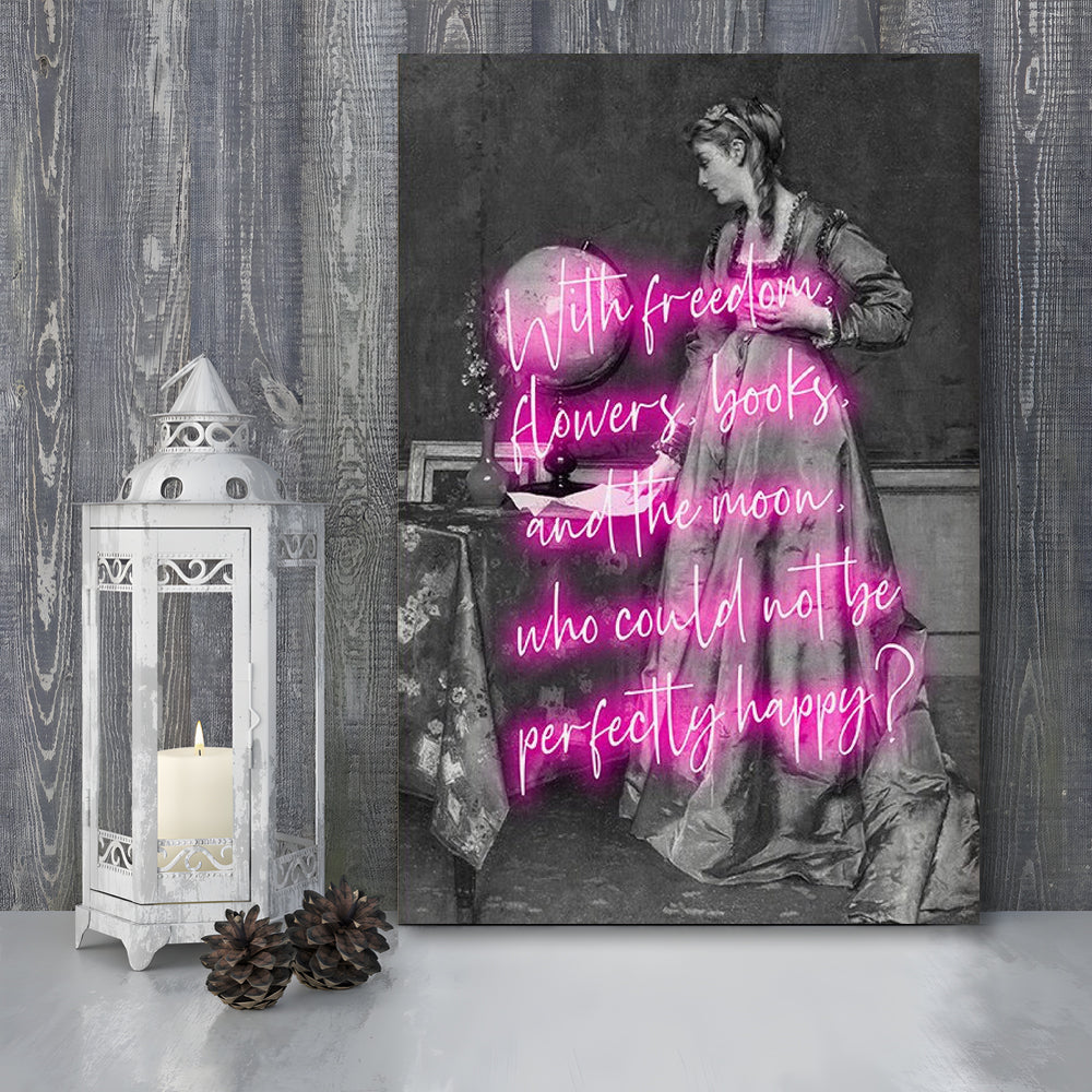 Oscar Wilde Quote Wall Art Print, Altered Art, Booklover Print, Neon Print, Canvas Prints Wall Art
