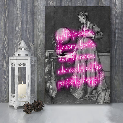 Oscar Wilde Quote Wall Art Print, Altered Art, Booklover Print, Neon Print, Canvas Prints Wall Art