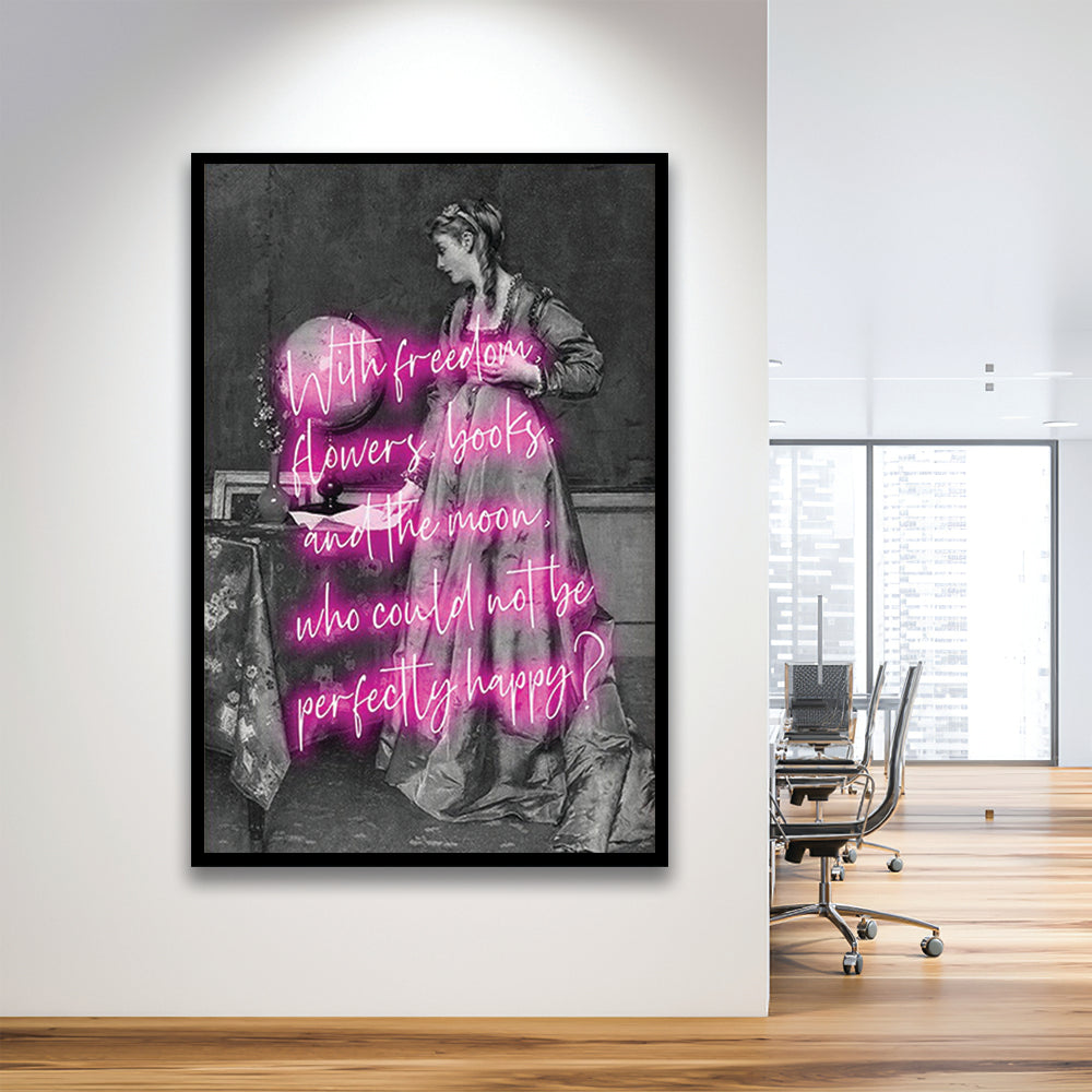 Oscar Wilde Quote Wall Art Print, Altered Art, Booklover Print, Neon Print, Framed Art Prints Wall Decor