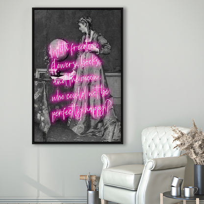 Oscar Wilde Quote Wall Art Print, Altered Art, Booklover Print, Neon Print, Framed Canvas Prints Wall Art