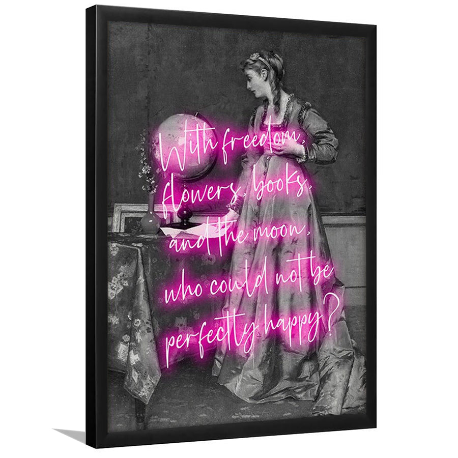 Oscar Wilde Quote Wall Art Print, Altered Art, Booklover Print, Neon Print, Framed Art Prints Wall Decor