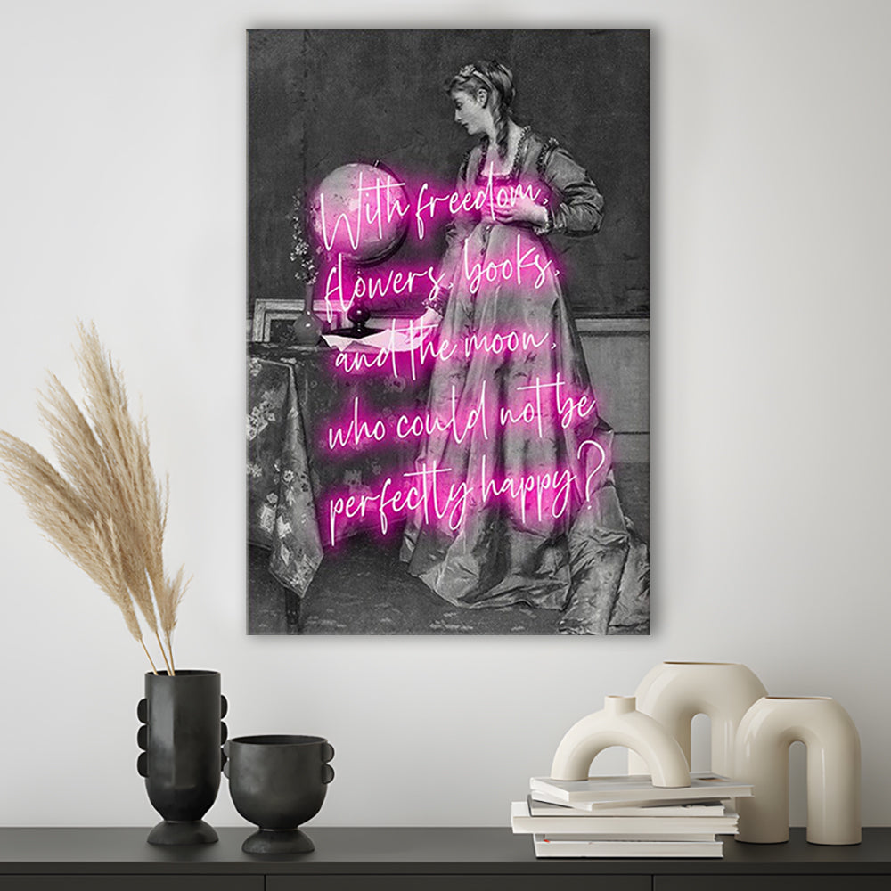 Oscar Wilde Quote Wall Art Print, Altered Art, Booklover Print, Neon Print, Canvas Prints Wall Art