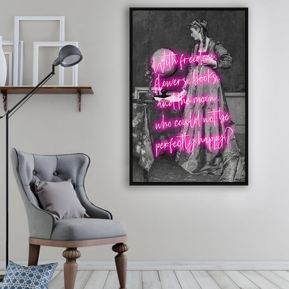 Oscar Wilde Quote Wall Art Print, Altered Art, Booklover Print, Neon Print, Framed Canvas Prints Wall Art