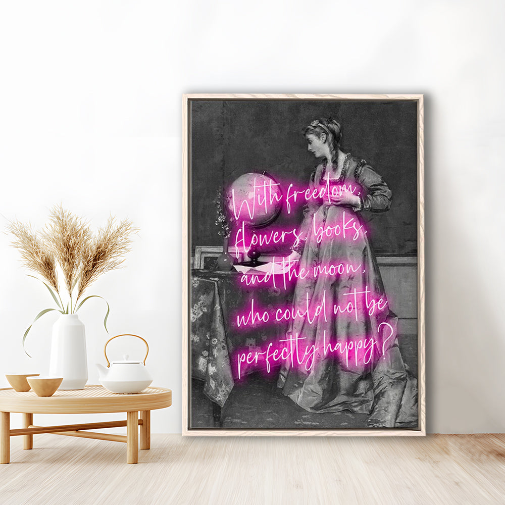 Oscar Wilde Quote Wall Art Print, Altered Art, Booklover Print, Neon Print, Framed Canvas Prints Wall Art