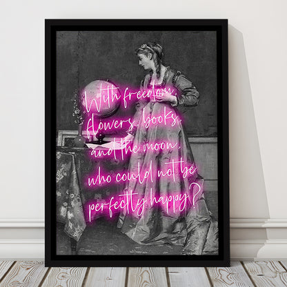 Oscar Wilde Quote Wall Art Print, Altered Art, Booklover Print, Neon Print, Framed Canvas Prints Wall Art