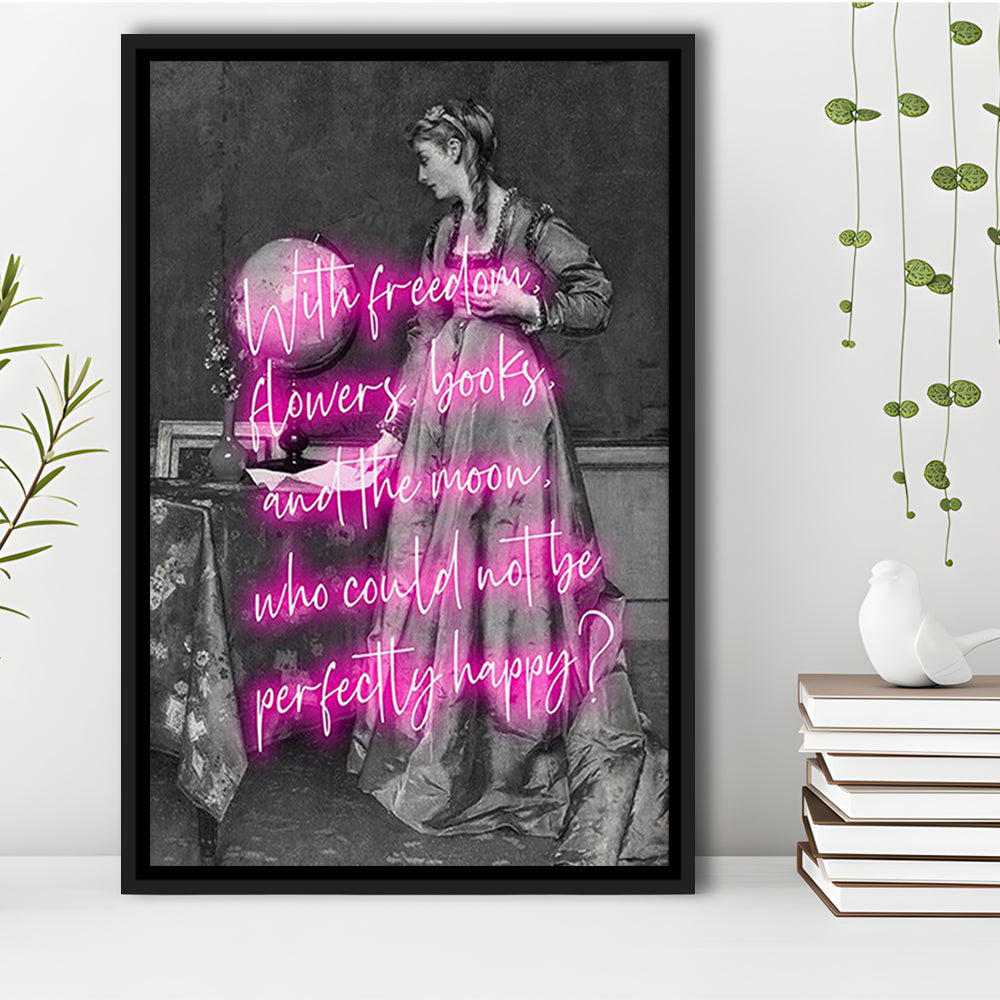 Oscar Wilde Quote Wall Art Print, Altered Art, Booklover Print, Neon Print, Framed Canvas Prints Wall Art