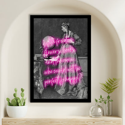 Oscar Wilde Quote Wall Art Print, Altered Art, Booklover Print, Neon Print, Framed Art Prints Wall Decor