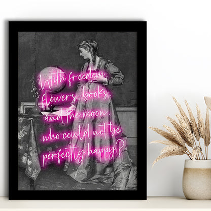 Oscar Wilde Quote Wall Art Print, Altered Art, Booklover Print, Neon Print, Framed Art Prints Wall Decor
