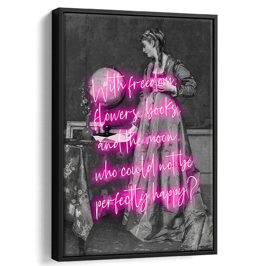 Oscar Wilde Quote Wall Art Print, Altered Art, Booklover Print, Neon Print, Framed Canvas Prints Wall Art