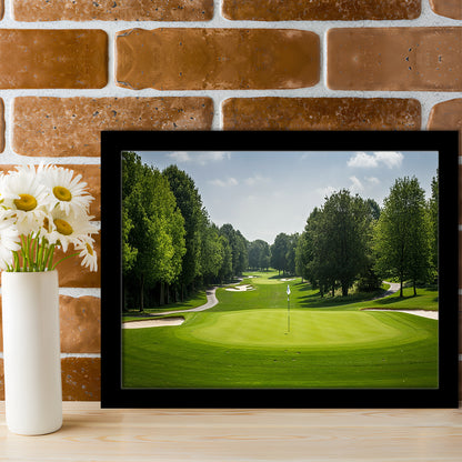 Outdoor Photo Of Golf Course Landscape, Framed Art Print Wall Decor, Picture Framed