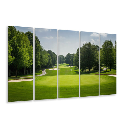 Outdoor Photo Of Golf Course Landscape, Golf Art Print, Extra Large Canvas Print Wall Art