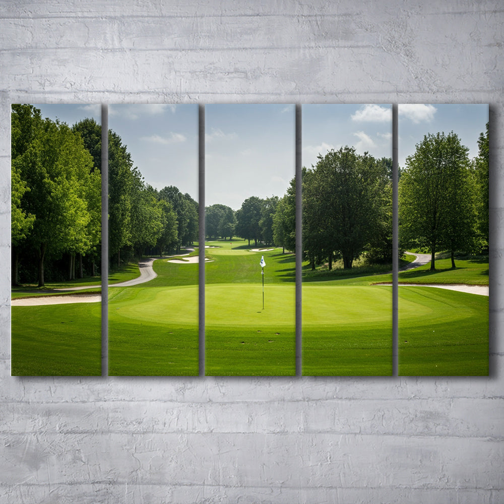 Outdoor Photo Of Golf Course Landscape, Golf Art Print, Extra Large Canvas Print Wall Art