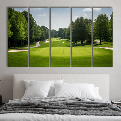 Outdoor Photo Of Golf Course Landscape, Golf Art Print, Extra Large Canvas Print Wall Art