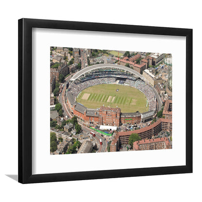 Oval Cricket Ground London, Stadium Canvas, Sport Art, Gift for him, White Border Framed Art Print Wall Decor