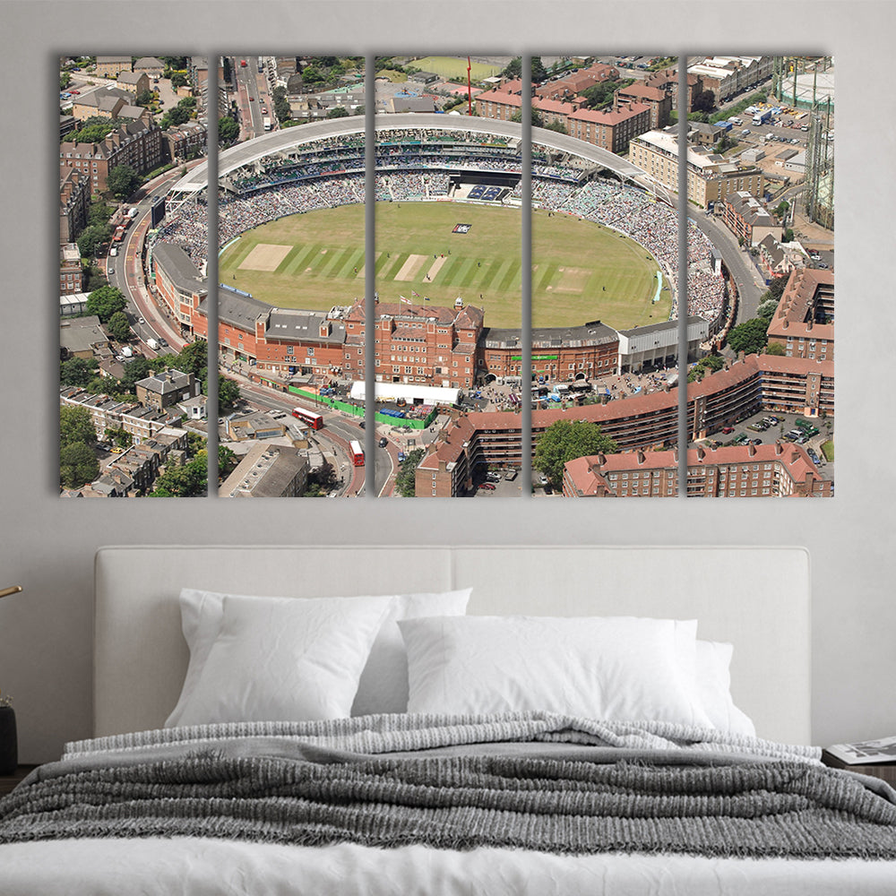 Oval Cricket Ground London, Stadium Canvas, Sport Art, 5 Panel B, Extra Large Canvas, Canvas Print Wall Art