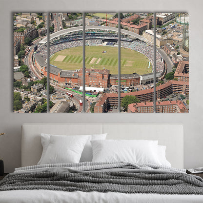 Oval Cricket Ground London, Stadium Canvas, Sport Art, 5 Panel B, Extra Large Canvas, Canvas Print Wall Art