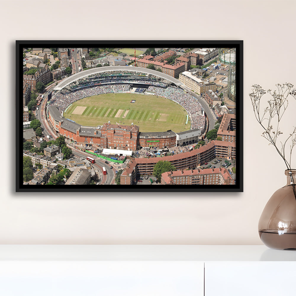 Oval Cricket Ground London, Stadium Canvas, Sport Art, Framed Canvas Print Wall Art, Floating Frame