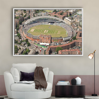 Oval Cricket Ground London, Stadium Canvas, Sport Art, Framed Canvas Print Wall Art, Floating Frame
