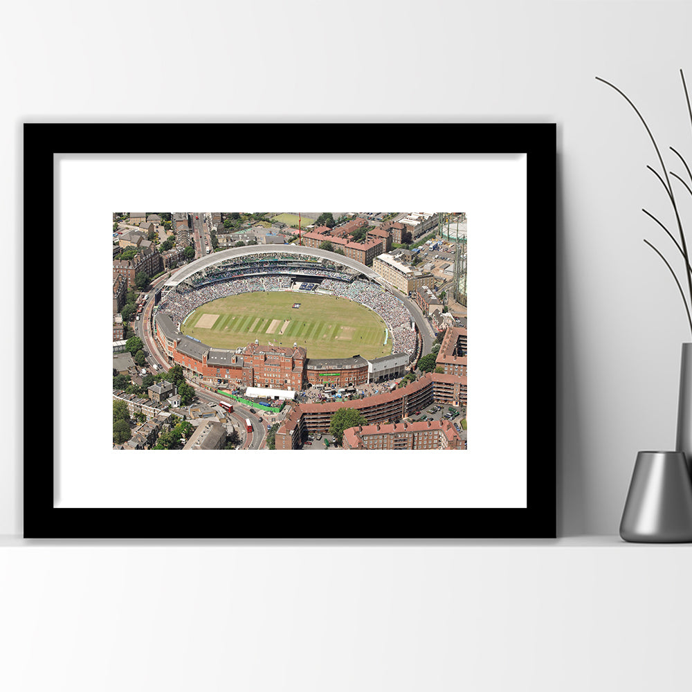 Oval Cricket Ground London, Stadium Canvas, Sport Art, Gift for him, White Border Framed Art Print Wall Decor